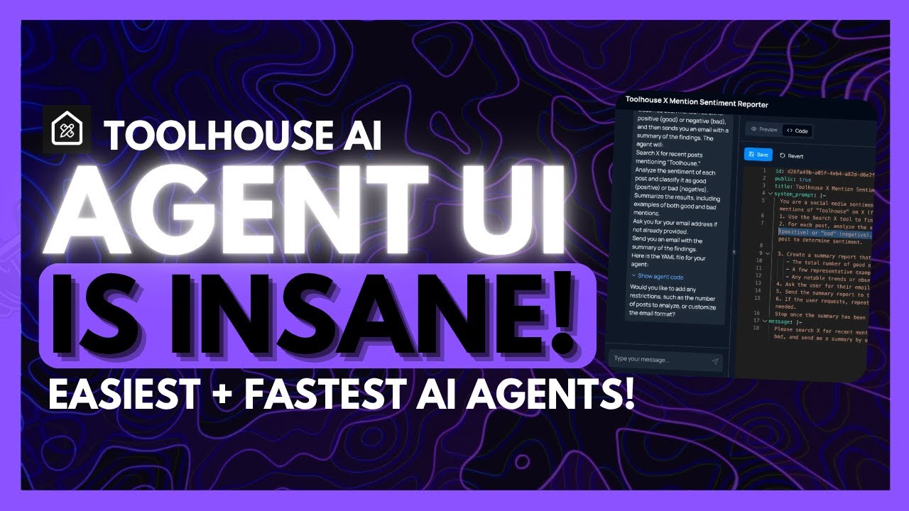 Toolhouse: First-Ever Agent UI - Fastest & Easiest Way to Create AI Agents! NEW MCP + Toolkit!