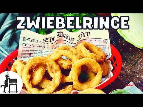 Onion Rings Rezept | die krossen amerikanischen Zwiebelringe | Die Frau am Grill