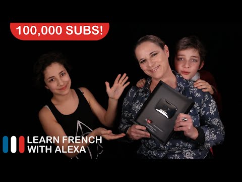 100,000 YouTube Subscribers - Unboxing Silver Play Button (Learn French With Alexa)