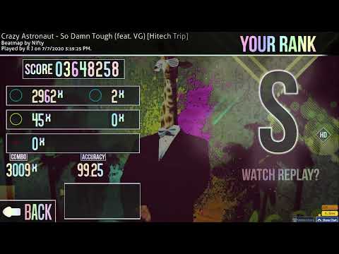 (osu!taiko) Crazy Astronaut - So Damn Tough (feat. VG) [Hitech Trip] HD played by R J