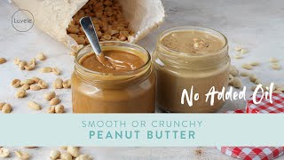 Healthy Homemade Peanut Butter in a Stainless Steel Blender