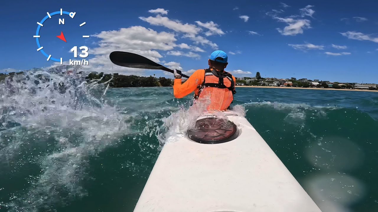 Some fast sprints in the waves - NK Breeze PE surfski