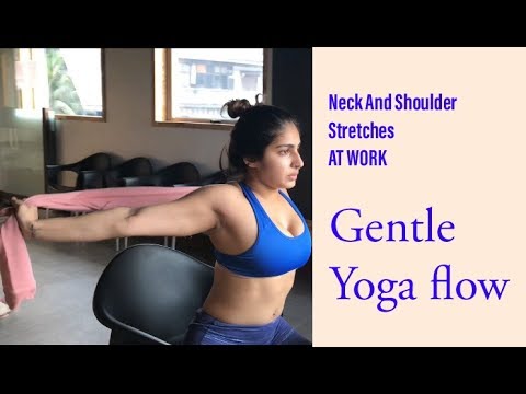 Neck And Shoulder Stretches At Work | All Levels Gentle Yoga Flow thumnail