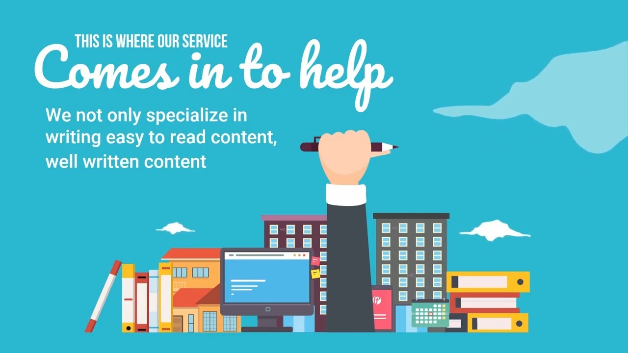 Article Writing Service Explainer Video Template for PowerPoint