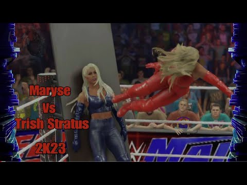 WWE 2K23 Maryse Vs Trish Stratus - Leather Bra & Pants Match