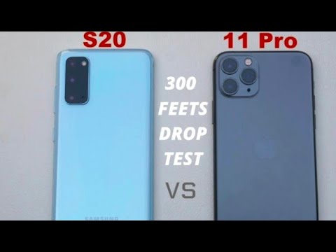 300 FEETS DROP TEST Samsung Galaxy S20 VS iPhone 11 Pro
