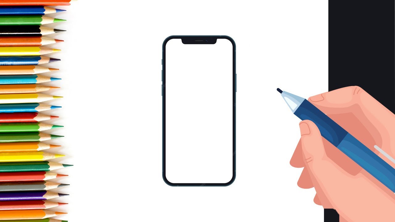 How to draw an iphone 13 pro max | Easy fun drawing of an iphone