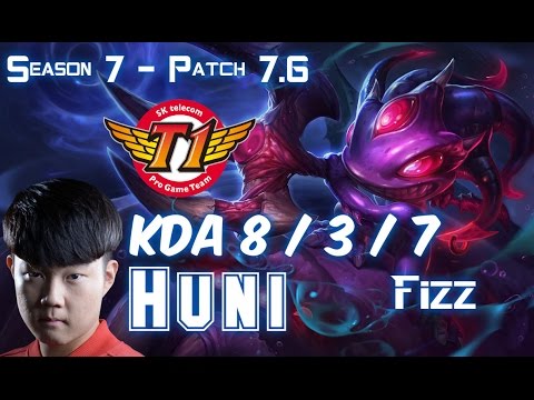 SKT T1 Huni FIZZ vs RUMBLE Top - Patch 7.6 KR Ranked