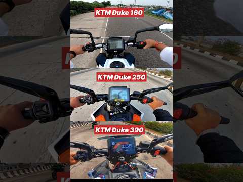 KTM Duke 160 vs Duke 250 vs Duke 390 🤯🔥 First Gear Challenge #shorts #duke390