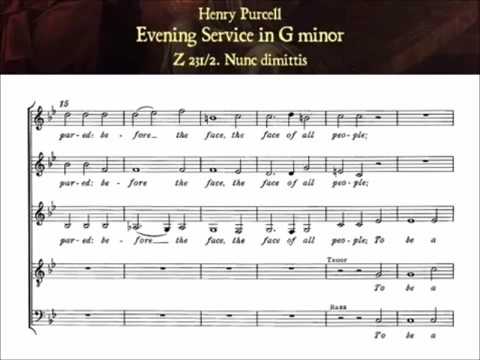 Purcell  Z 231 2  Nunc dimittis Evening Service in G minor