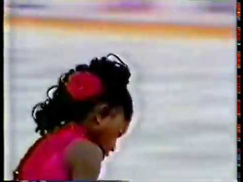 Surya Bonaly's 1989 European Championship 1st senior international competition 17th to 8th lng prgm