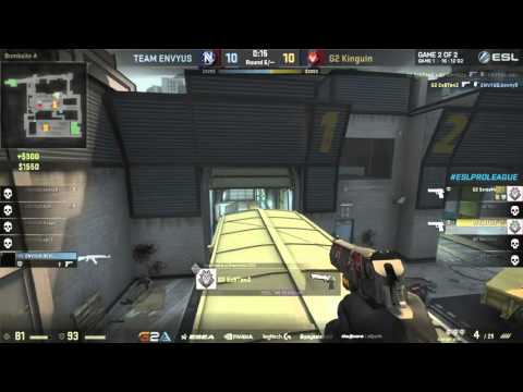Ex6TenZ and ScreaM win 2v5 with deagle - G2 Kinguin vs. Team EnVyUs CS:GO ESL Pro League