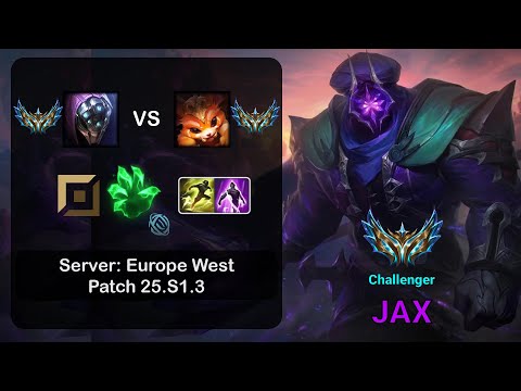 Jax Top vs Gnar - EUW Challenger - Patch 25.S1.3