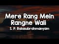 Mere Rang Mein Rangne Wali Lyrics S P Balasubrahmanyam Dono Taraf Benaam Si Uljhan