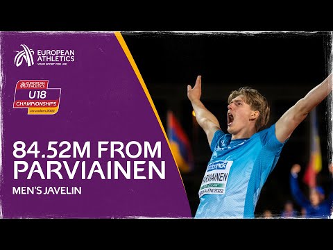 Finland's Parviainen throws EU18 Best 84.52m! | Men's Javelin | European Athletics U18 Championships