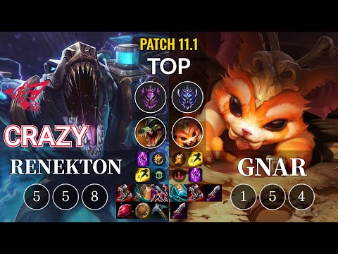 RW Crazy Renekton vs Gnar Top - KR Patch 11.1