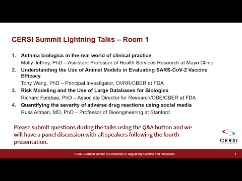 2022 CERSI Summit - Research Talks Room 1: Biologics/Big Data