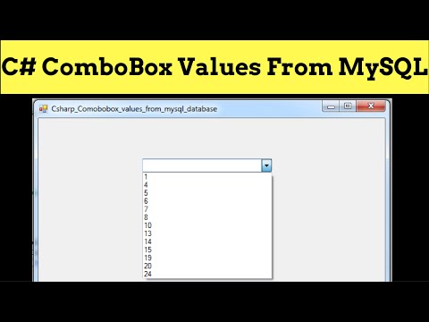 C# - How To Populate ComboBox From MySQL Database Values In C# [ with source code ] Video