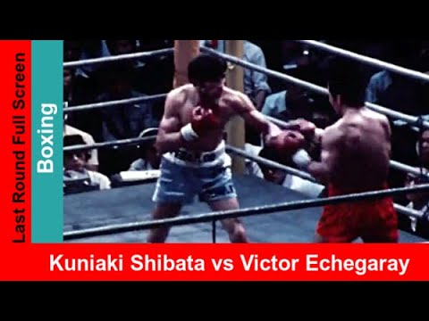 Kuniaki Shibata (Japan) vs Victor Echegaray (Argentina, blue trunks) Widescreen highlights, 1973