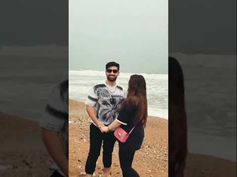 Aiman khan & Muneeb butt enjoying weather at Karachi beach #aimankhan #muneebbhutt #shorts