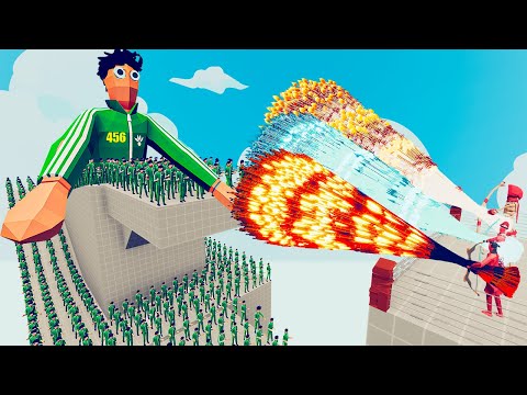 100x PLAYER SQUID GAME + 2x GIANT vs 3x EVERY GOD - Totally Accurate Battle Simulator TABS