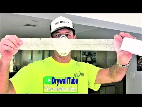 Drywall taping and mudding a water damage ceiling repair and wall repair Video