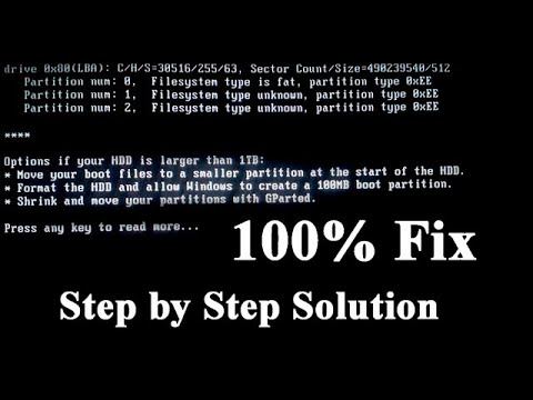 Option if Your HDD is Larger than 1tb || 100% Fix