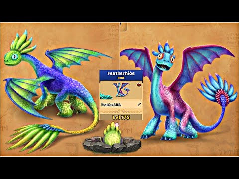New Dragon FEATHERHIDE MAX LEVEL 175 TITAN MODE - Dragons: Rise of Berk