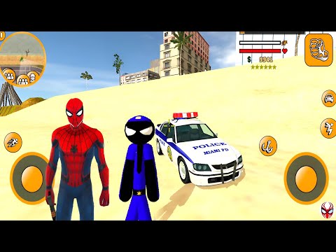 Superhero Stickman Game - Us Police Stickman Rope Hero #1 - Android Gameplay