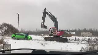 МГНОВЕННАЯ КАРМА ЭКСКАВАТОР И МАШИНА. ШОК!