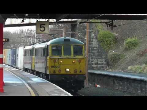 86612/86604 4m27 Coatbridge - Crewe liner 5th Feb. 2013 Part 1