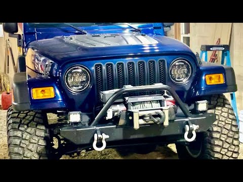 New LED PROJECTOR Headlights on my Jeep TJ!