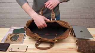 Сумка мужская 14051 в винтажном стиле Vintage коричневая.