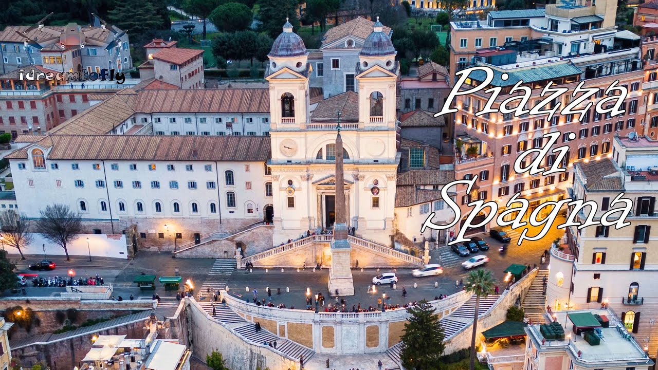 Experience a breathtaking bird's eye panorama of the Piazza di Spagna.