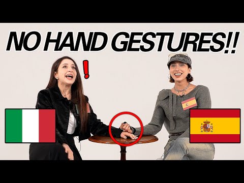 Italian And Spanish Girls Tie Their Hands And TRY NOT TO USE HAND GESTURE!! l How Similar are they?