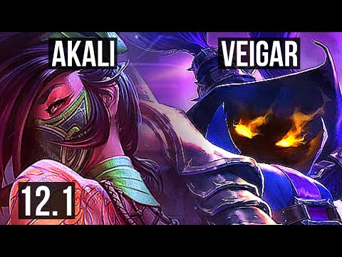 AKALI vs VEIGAR (MID) | Rank 3 Akali, Rank 9, 8/2/5 | EUW Challenger | 12.1