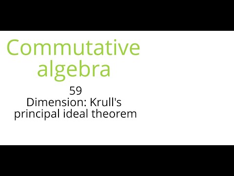 Commutative algebra 59: Krull's principal ideal theorem