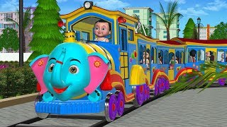 Wheels On The Train Go Round And Round - 3D Kids' Songs & Nursery Rhymes for children