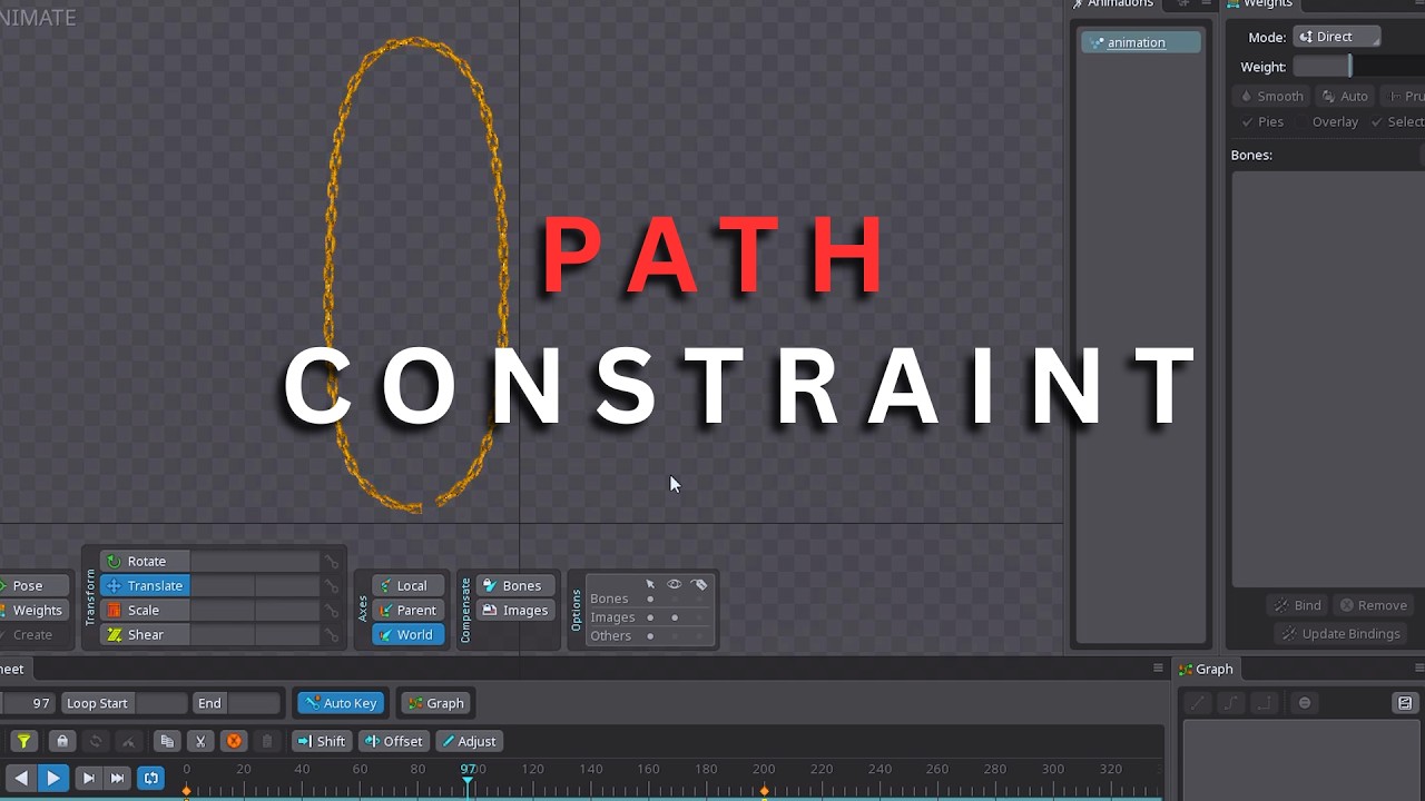 “Spine 2D Path Constraint Tutorial | Chain Path Rotation Animation”