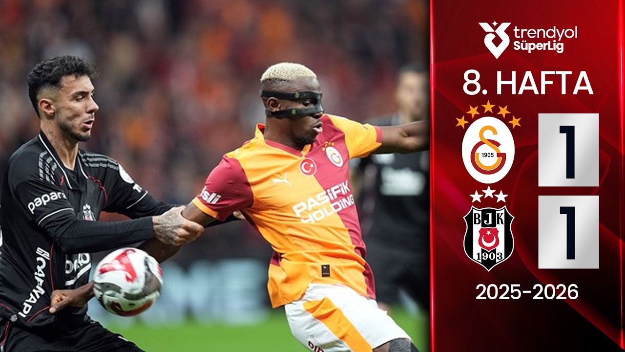 Galatasaray (1-1) Beşiktaş | MAÇ ÖZETİ | 8. Hafta - 2025/2026