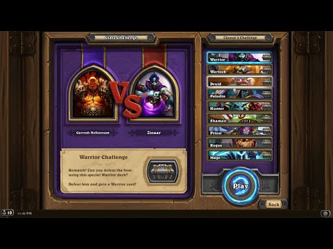 League of Explorers - Class Challenge - Warrior - Garrosh Hellscream vs Zinaar (Hearthstone Gameplay