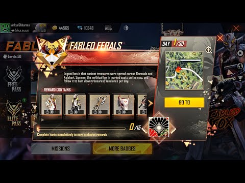 Free Fire New Elite Pass Season 25 Full Detailed Review || Fabled Ferals Teasure Hunt & Mythical Fox