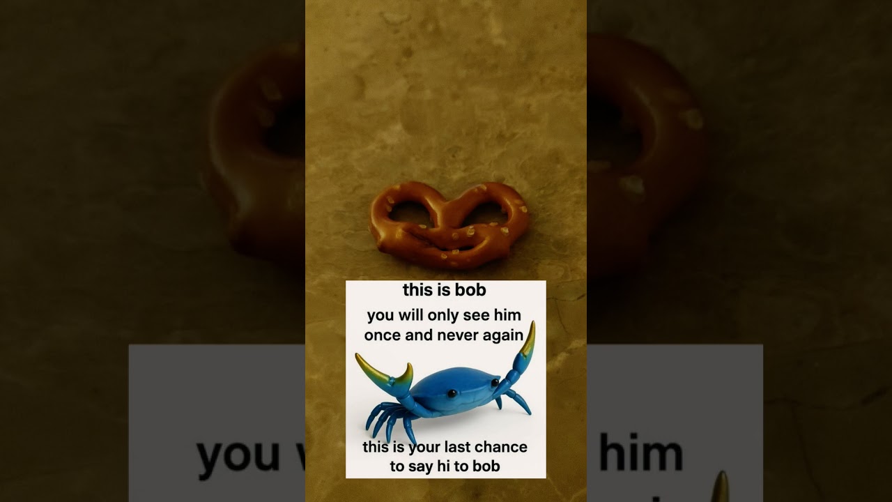say hi to bob #bob #trending #meme #subscribe #like #crabs #smile #bluecrab #rare