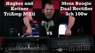 Video thumbnail for Hughes and Kettner TriAmp MKii VS Mesa Boogie Dual Rectifier 3ch 100w | High Gain Amp Head Shoot-Out by Cryptic Mask Guitar