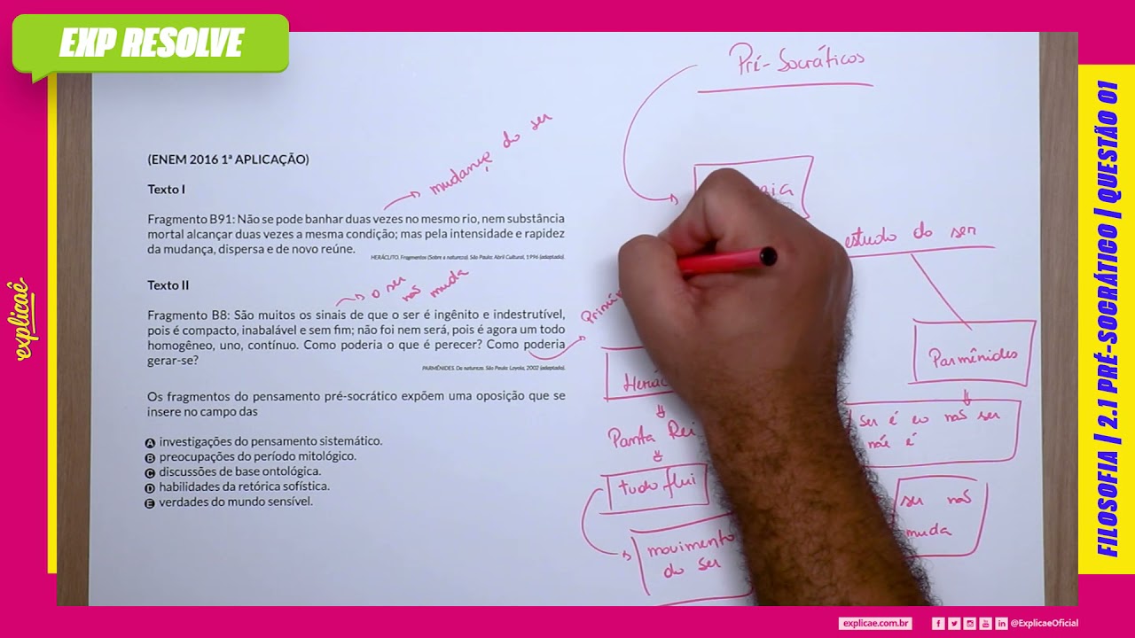 OS FRAGMENTOS DO PENSAMENTO PRÉ-SOCRÁTICO EXPÕEM UMA OPOSIÇÃO QUE SE INSERE(...) | PRÉ SOCRÁTICO