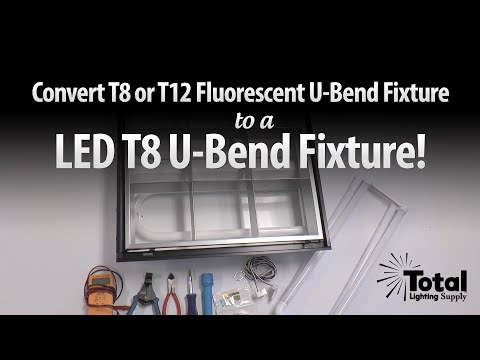 Convert T8 or T12 Fluorescent U-bend Fixture to LED T8 U-bend Fixture