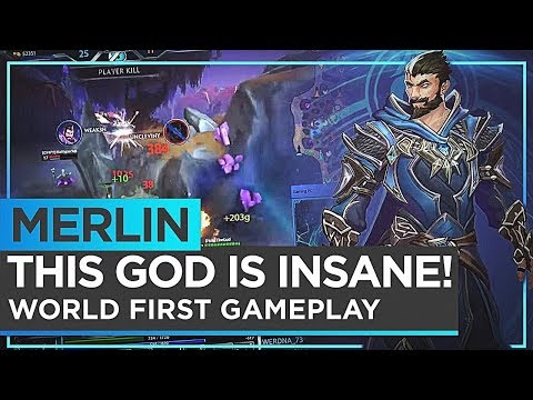 Merlin: WORLD FIRST GAMEPLAY! THE GOD IS INSANE! - Smite