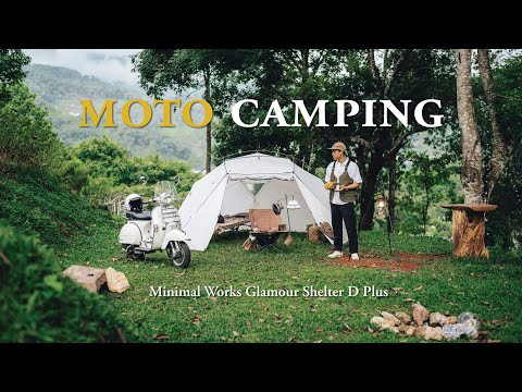 MOTO CAMPING | พา Vespa PX125 ไปนอนดอย | Minimal Works Glamour Shelter | The Hunting Rat, Chiang Mai