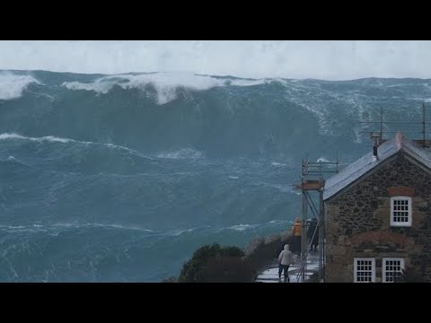 Massive waves off the coast of Cape Cornwall