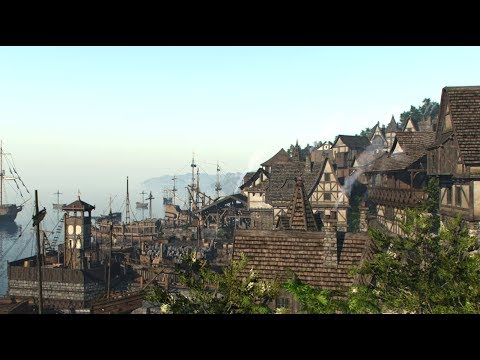 Harbor Sounds | Seaside Market Ambience | 1 Hour ⚓